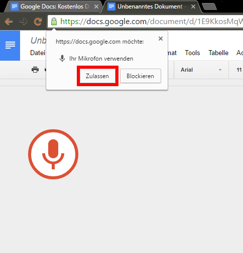 Diktierfunktion Google Chrome_Screenshot 2